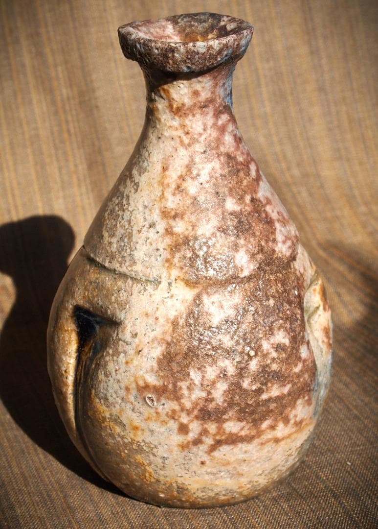 人気作家★大岩智之【師：隠崎隆一】★黒≪青窯変≫備前徳利★共箱