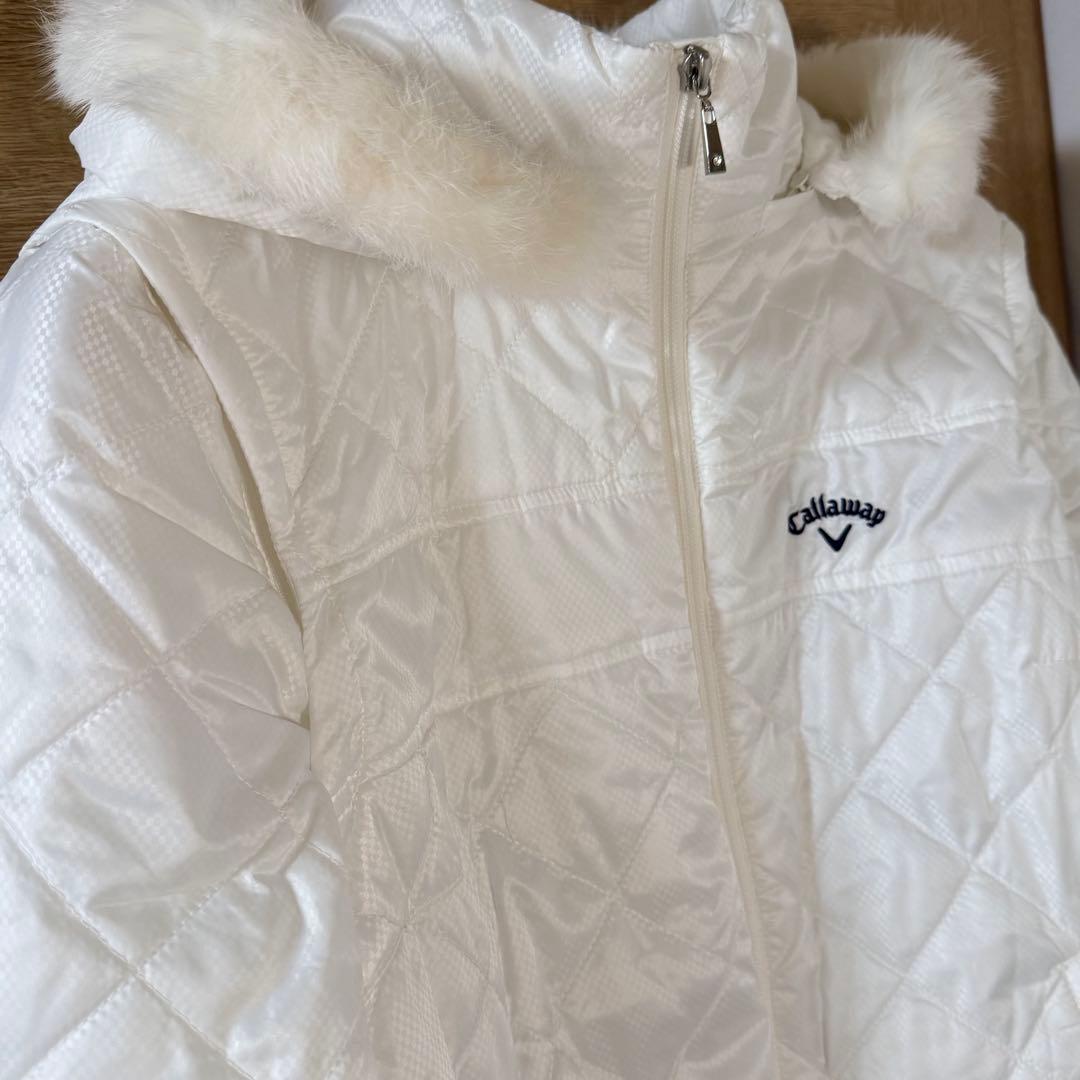 美品 Callaway キャロウェイ レディース ダウン ホワイト ファー付