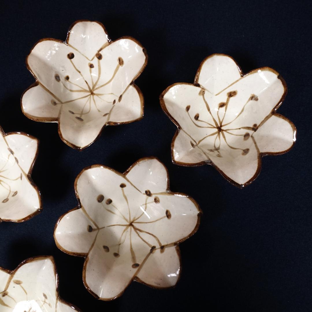 尾形乾山写しの逸品② 百合形向付6客