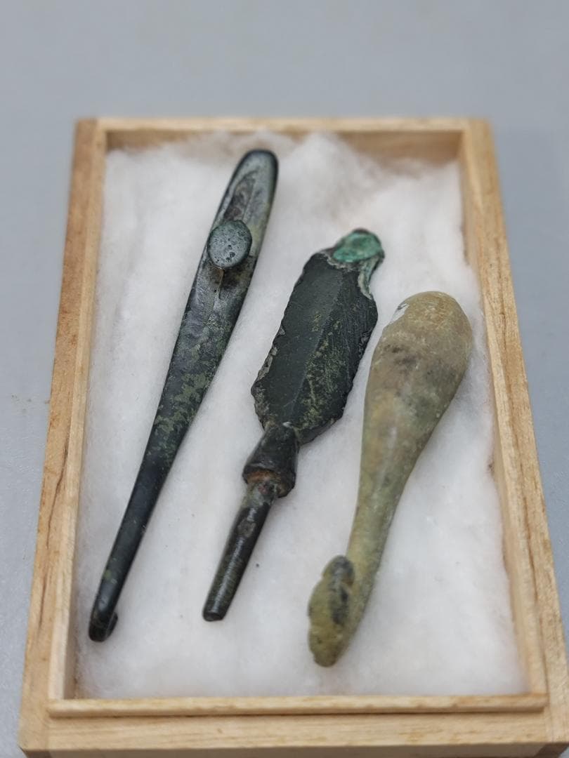 中国美術 青銅 帯駒 鏃 三件まとめて 古美術