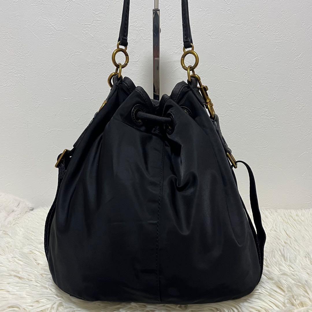 トリーバーチ 2way ショルダーバッグ エラ ブラック バケットバッグ 巾着