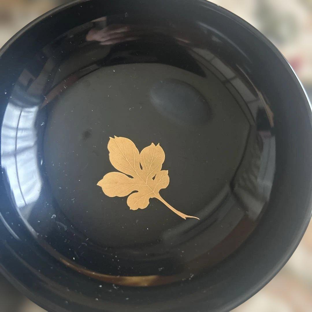 漆器 椀 5個セット 金色花模様