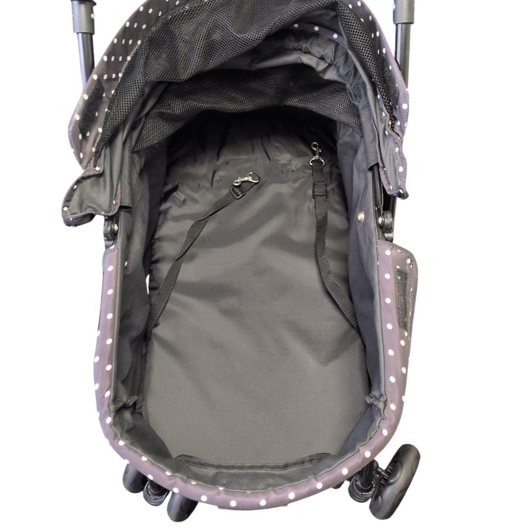 【美品 送料無料】GEX わんわんカート デラックス　多頭用　水玉　黒