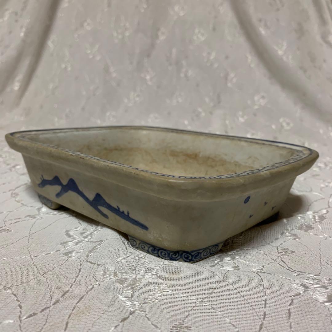 盆栽鉢　絵鉢　長方