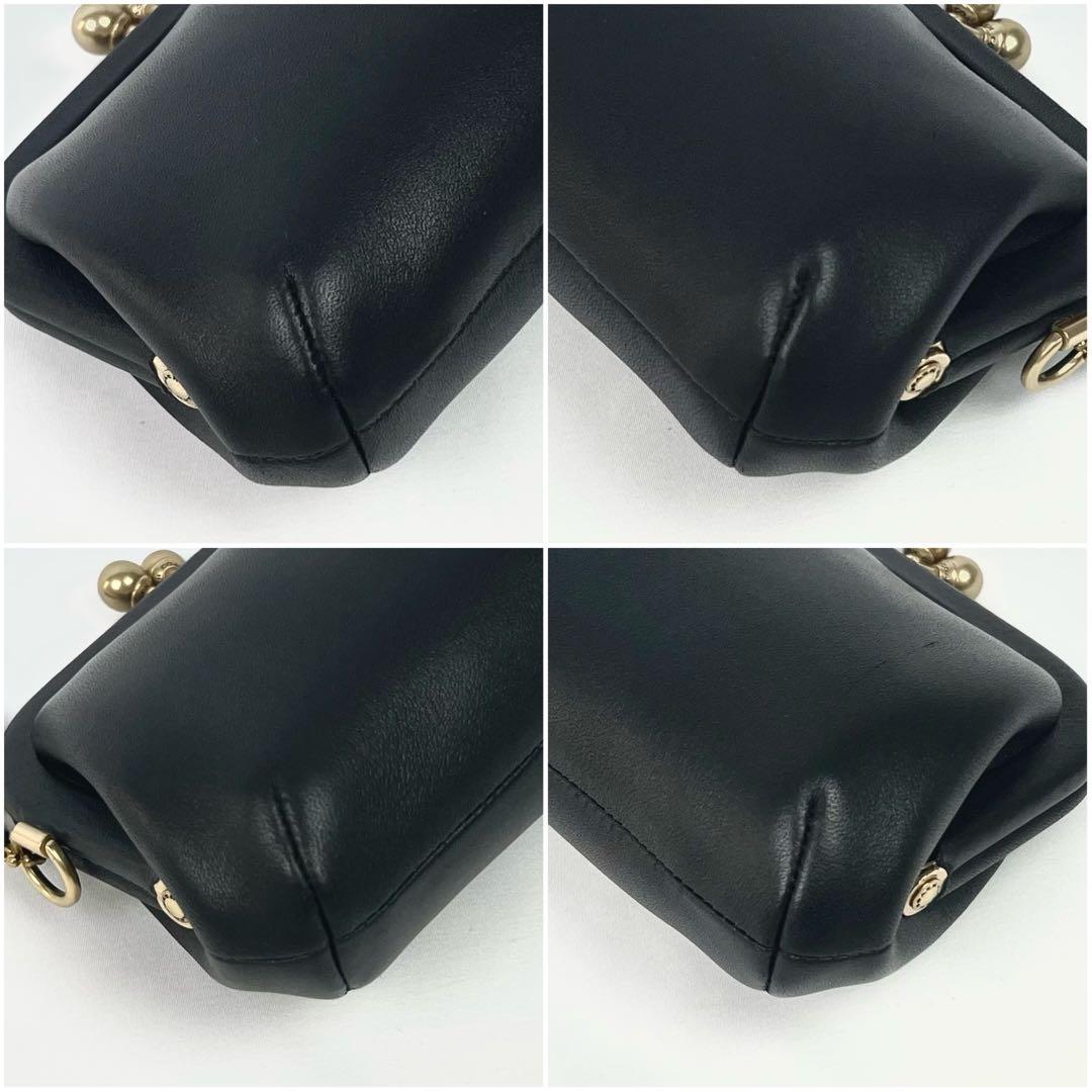 美品 COACH コーチ キスロック がま口 ケース グラブタンレザー 黒