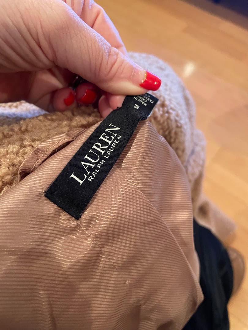 ラルフローレン　キャメル-テディベア色　ボアコート Mサイズ