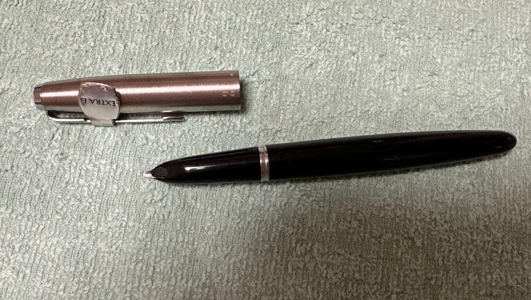 Parker Extra F パーカー　21 万年筆 シルバー・ブラック ⑩