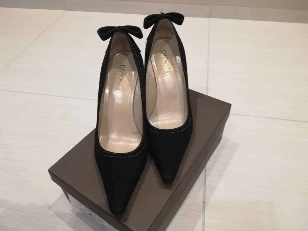 OSAKIスエードリボンヒール