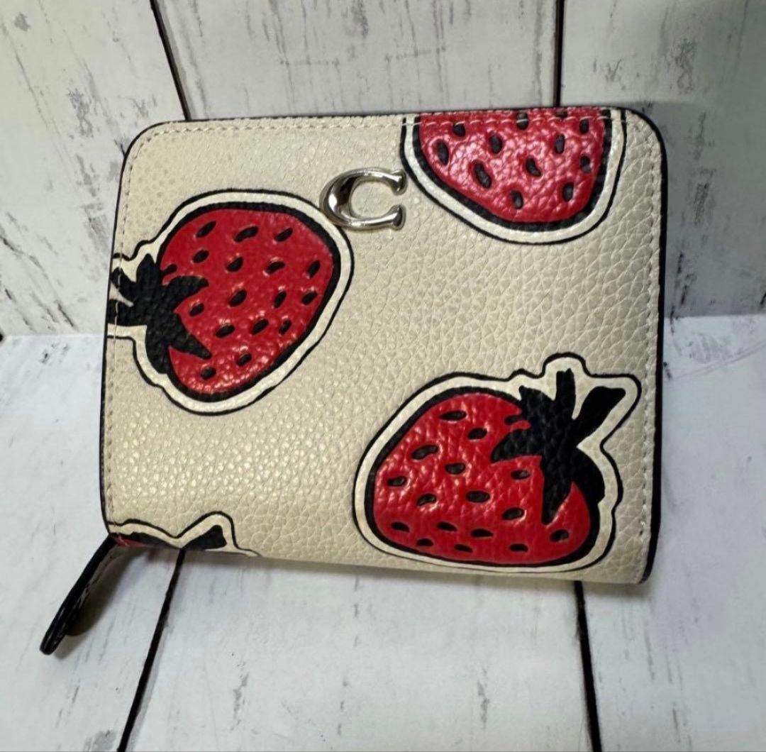 極美品　COACH コーチ　二つ折り財布　レザー