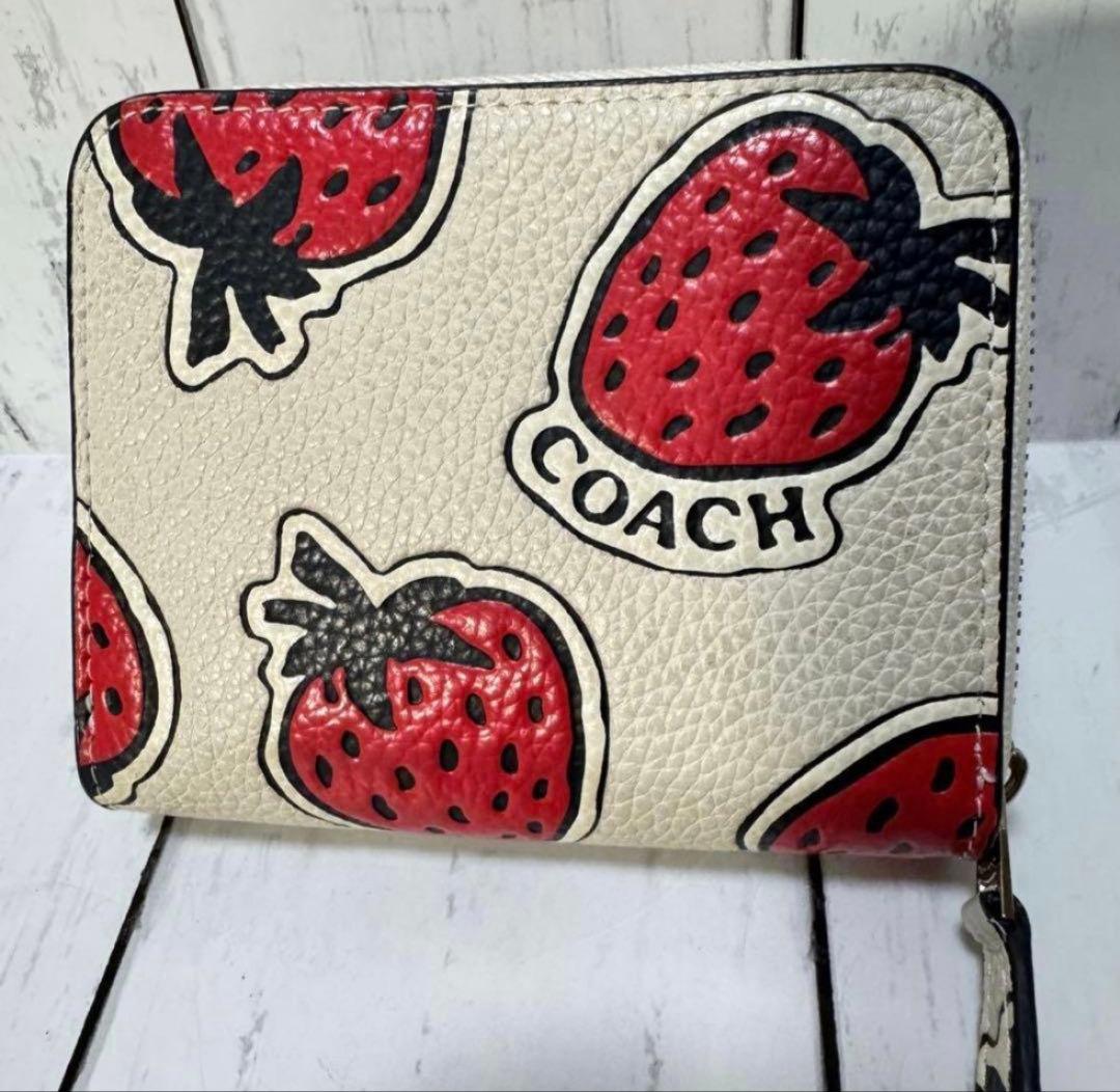 極美品　COACH コーチ　二つ折り財布　レザー