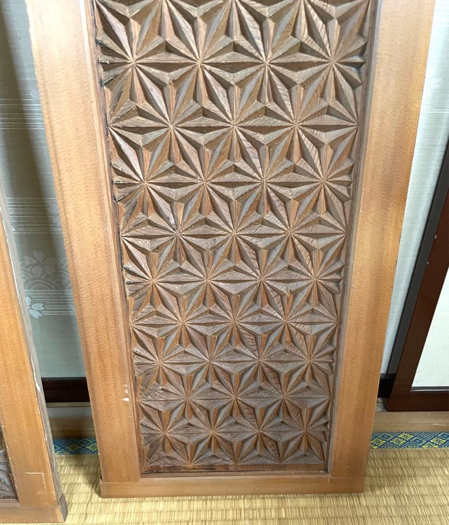 詳細不明 最高級 扉 戸 木材 希少 彫刻 古民具 アンティーク 明治 江戸