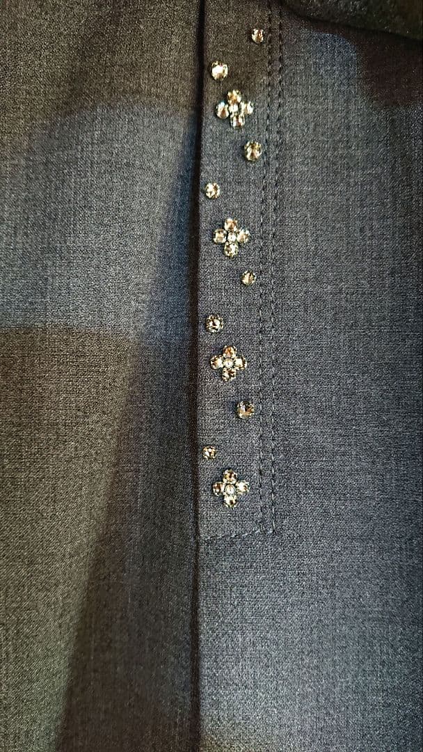 週末お値下げ♪【René】 ダークグレー ビジュー装飾フレアスカート