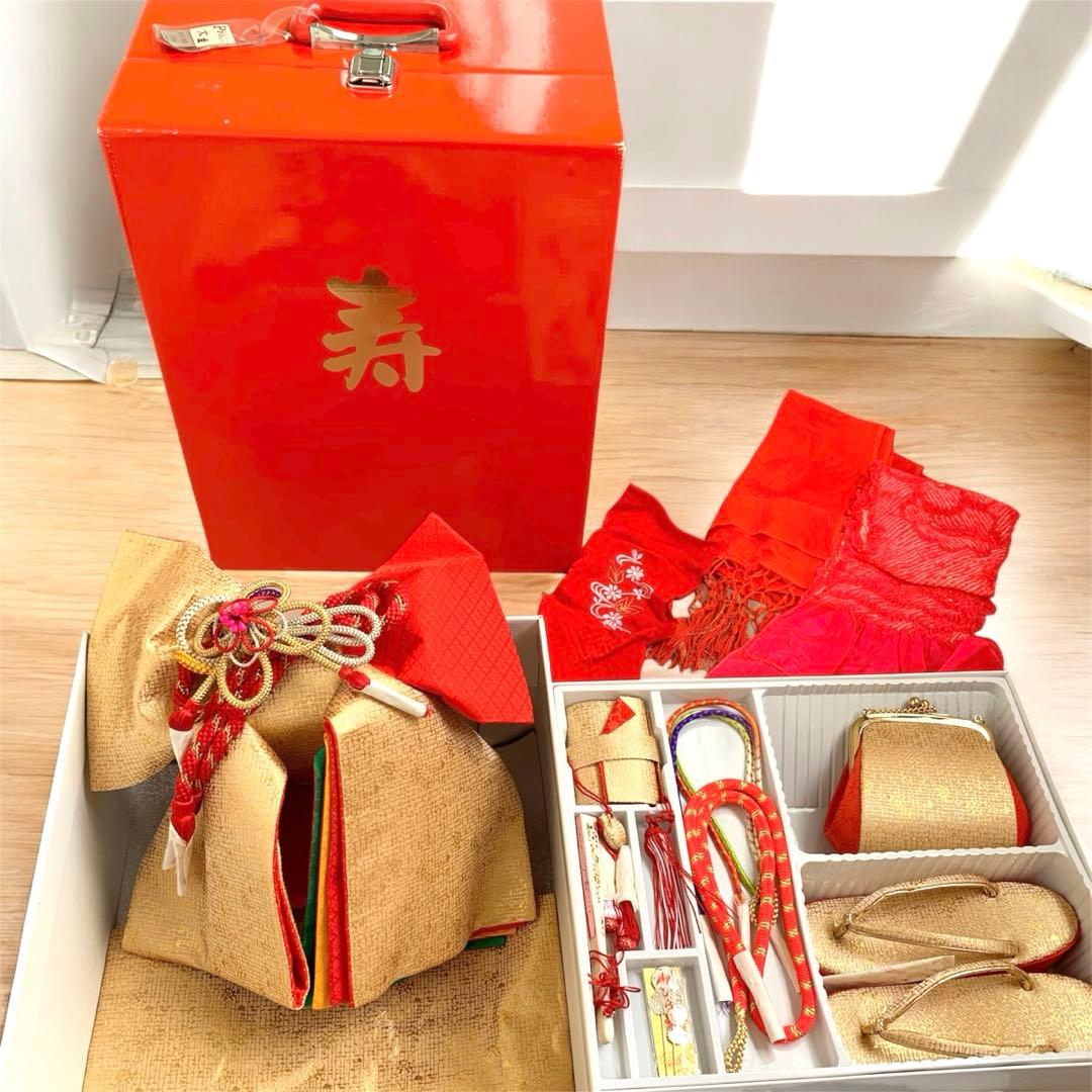 七五三 7歳 和装小物セット 作り帯 帯締め しごき 草履 バッグ ハコセコ