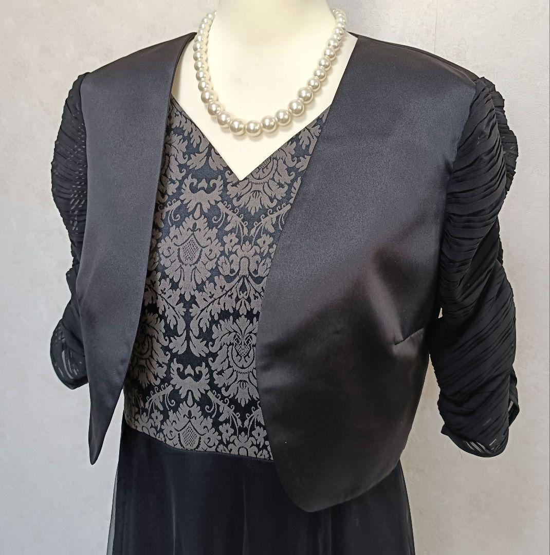 【未使用】アールズガウン ロングドレス＆ボレロ マザーズドレス 結婚式 黒 XL