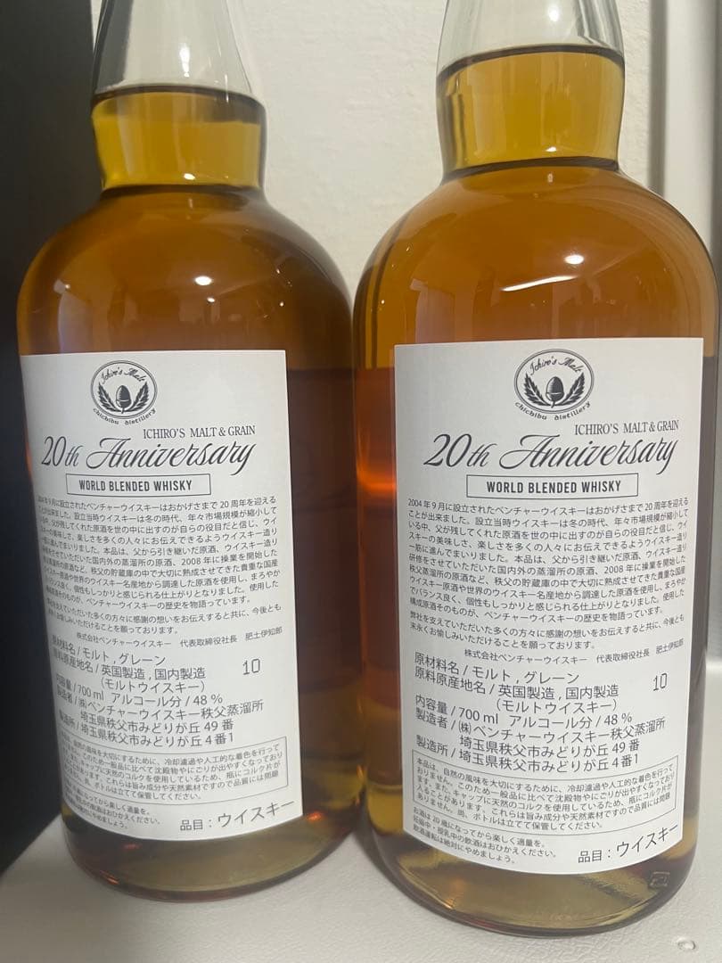 【終売】イチローズモルト20thアニバーサリー　700ml 2本　新品未開栓
