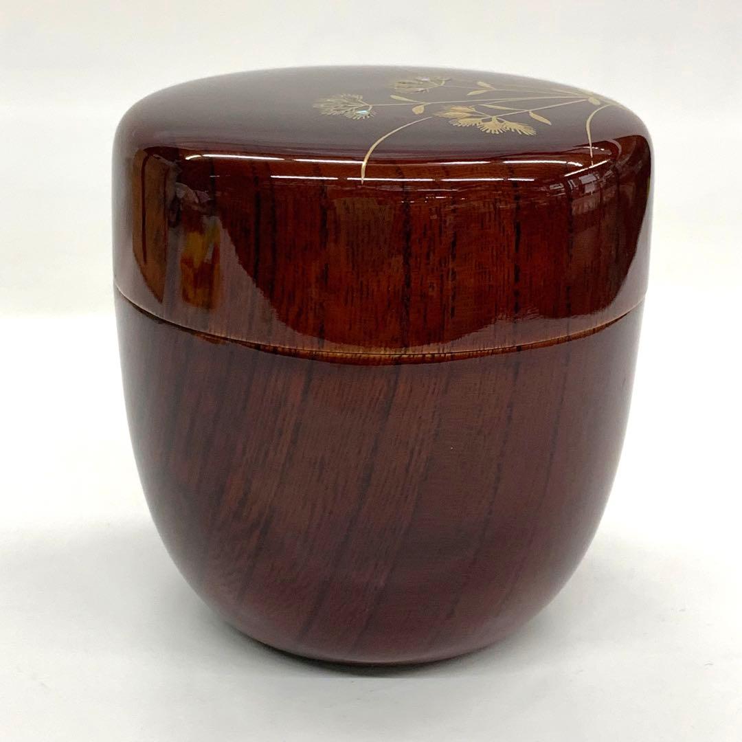 【大棗　藤袴　溜】長谷川祐斉　共箱