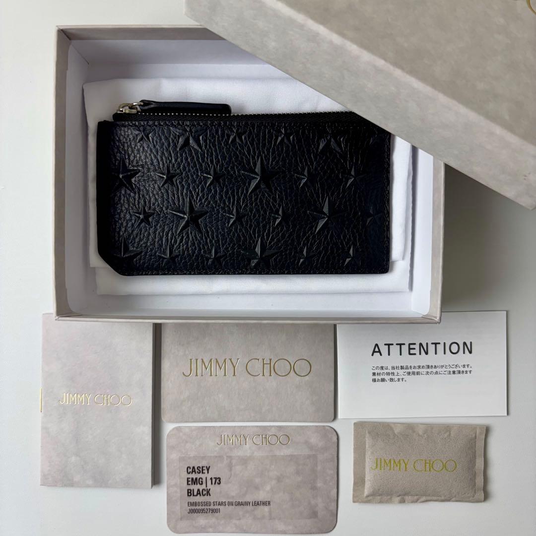 新品 JIMMY CHOO カード ケース  フラグメント ブラック 黒