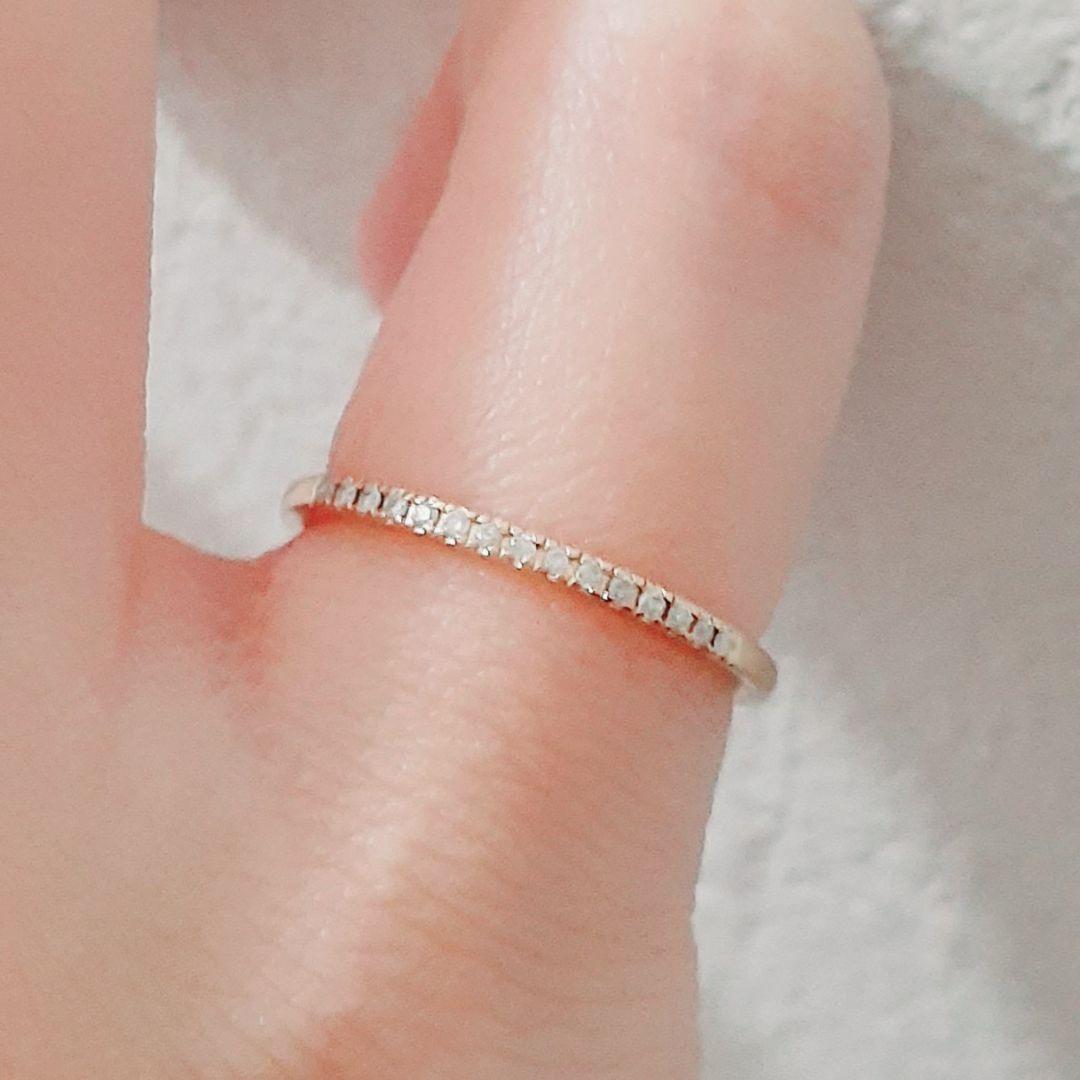 ノジェス K10YG ハーフエタニティ ピンキーリング