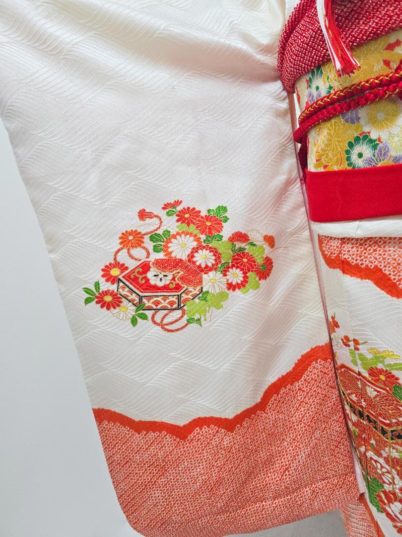 ★むぅー★七五三　7歳　正絹部分絞り 高級　着物　セット　女の子 *c75