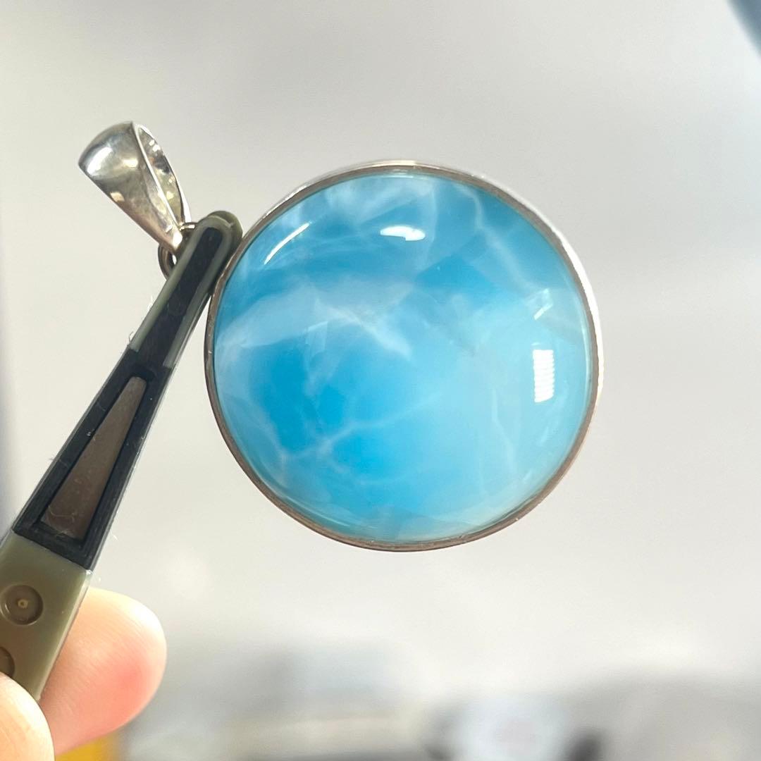 高品質　ラリマー　ペンダント　ネックレス　silver925 3-20