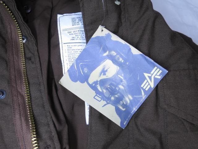 未使用品 USA製 ALPHA M-65 ブラウン L フィールドジャケット