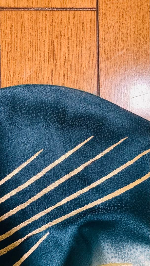 振袖（緑）、袴、（茶色）、帯（黒金）、フェザーショール（白、ピンク）その他。