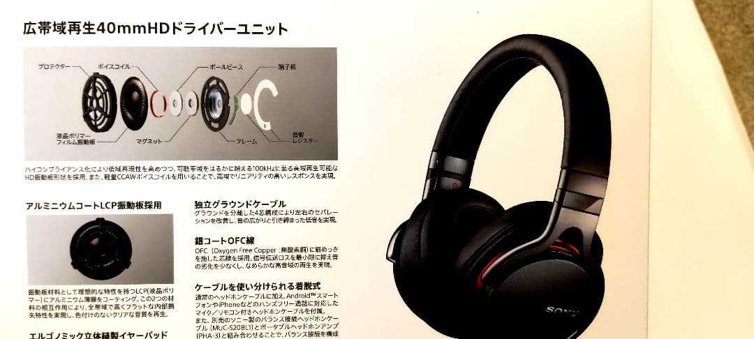 SONY MDR-1A 　 脱着式ケーブル付ヘッドホン新品同様