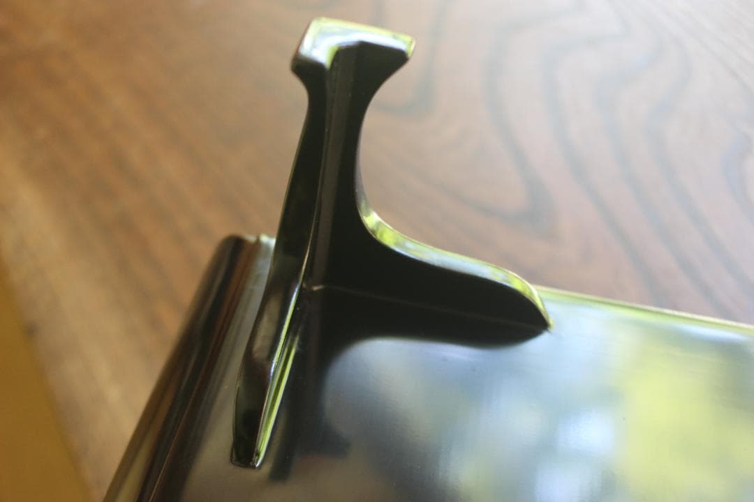 デッドストック！前大峰作！極上沈黒草文の映える脚付四方膳（検輪島塗お膳お盆茶道具