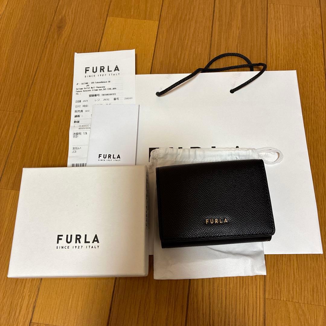 ★ banboo ★FURLA ブラック 三つ折り財布