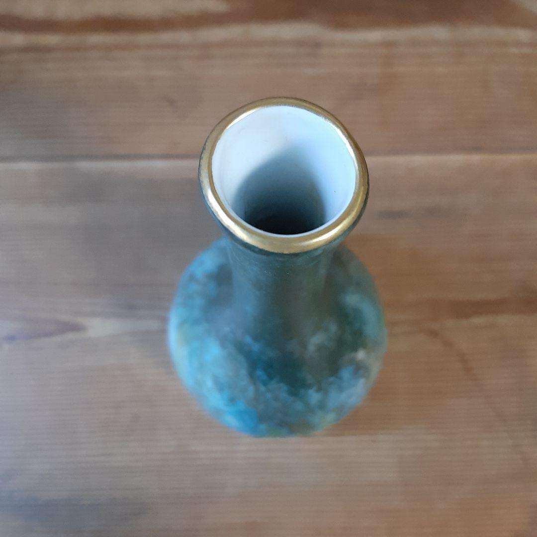 No4707 リモージュ　フランス　鶴首花瓶　高さ21cm 陶磁器　送料無料