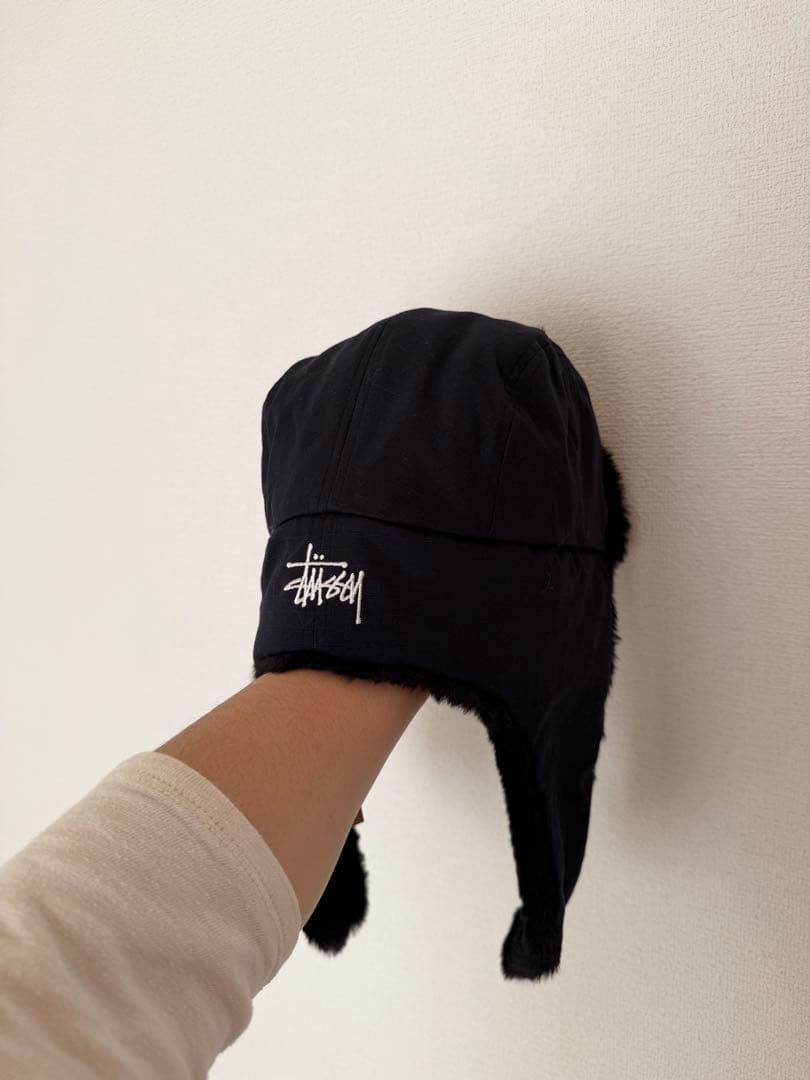 Stussy ブラック フライトキャップ　L/XL 新品未使用