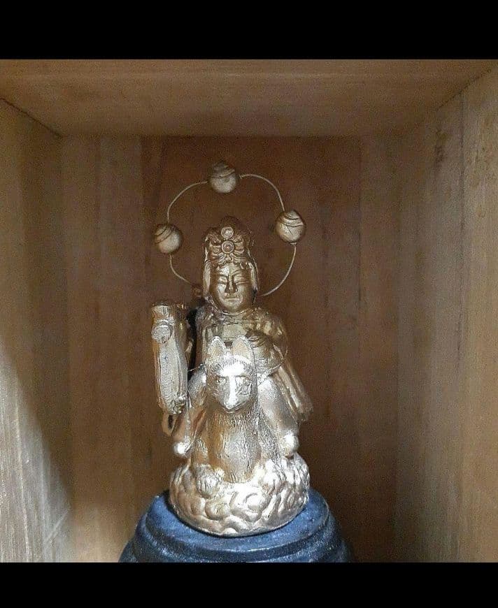 厨子入　ダキニテン　古銅　仏像