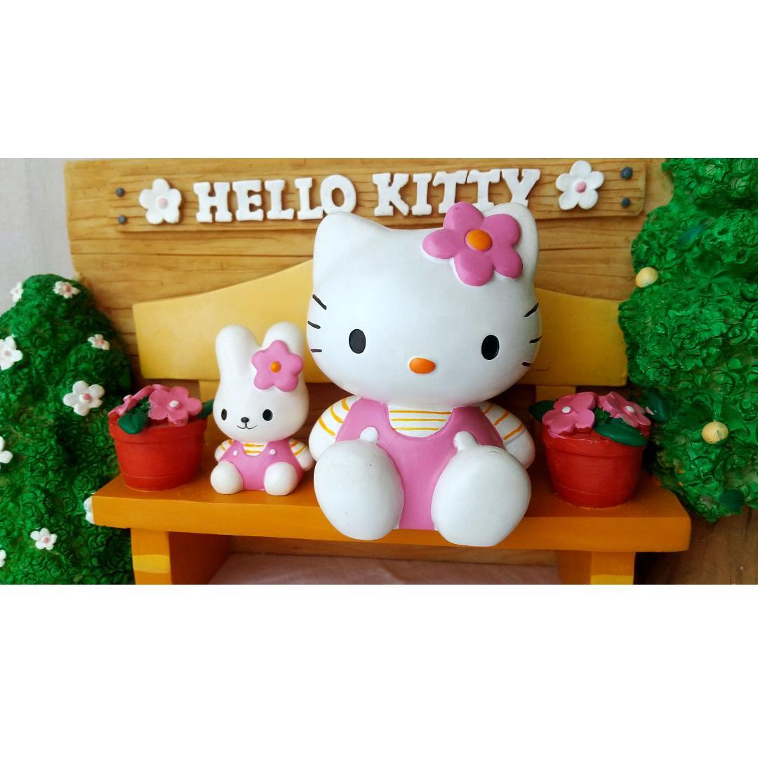 キティ　植木鉢　陶器　フィギュア　置物　ガーデンポット　カバー　うさぎ　花