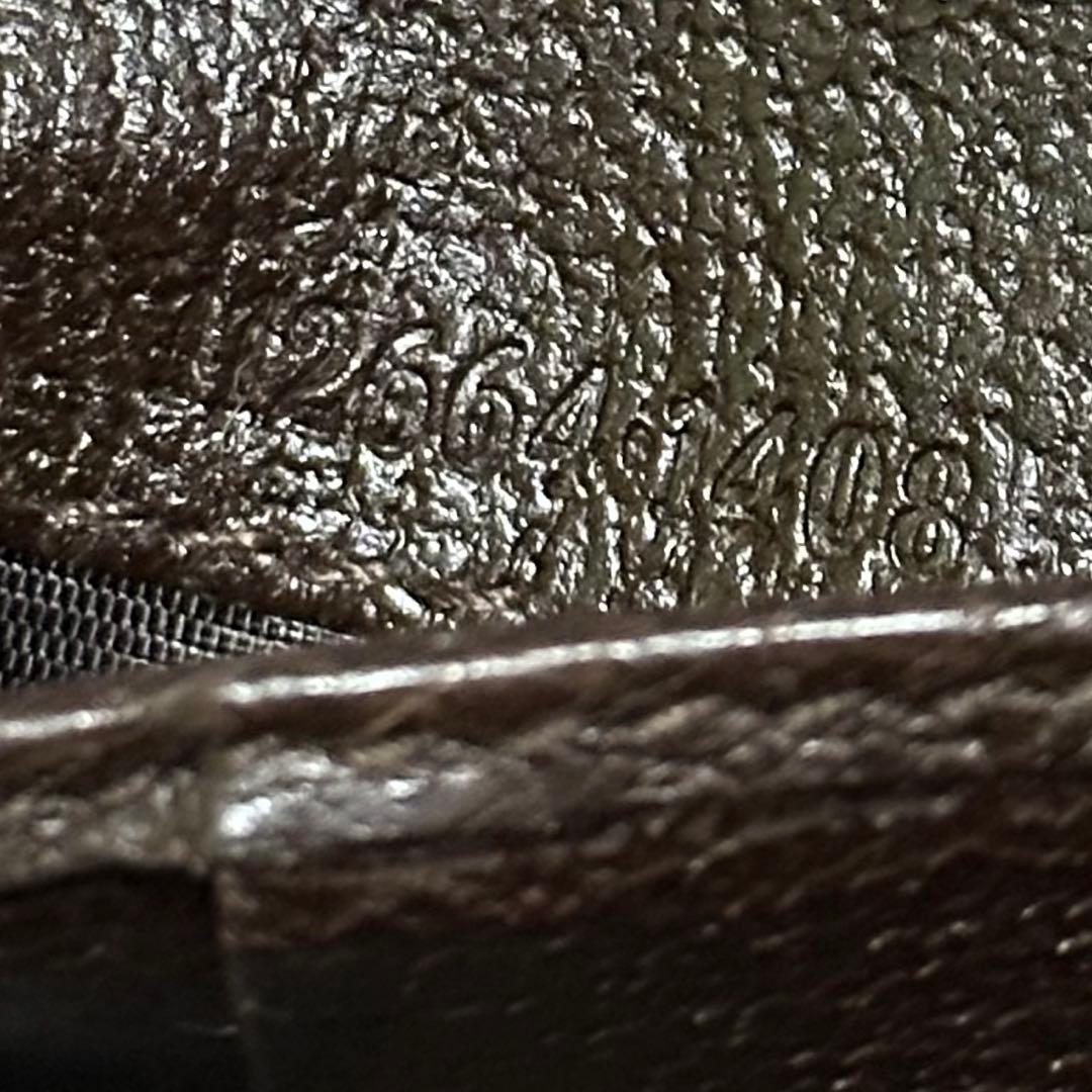 GUCCI グッチ　折り財布　メタルロゴ　キャンバス　GG ブラウン