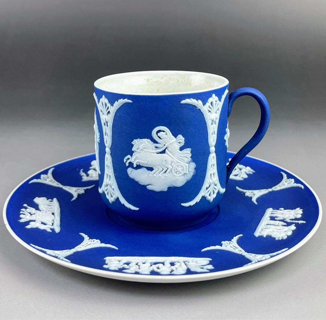 【希少】アンティーク オールドウェッジウッド ジャスパーウェア カップ ソーサー