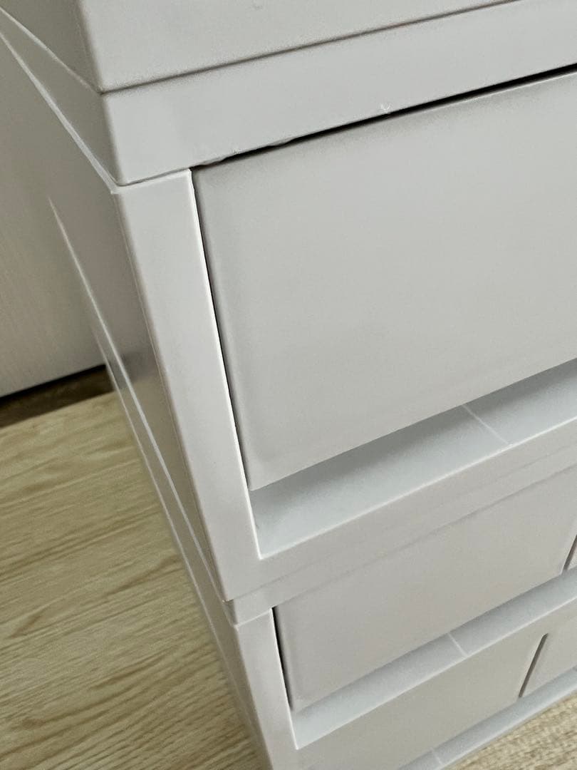 無印良品　ポリプロピレンケース・引出式・浅型・ホワイトグレー