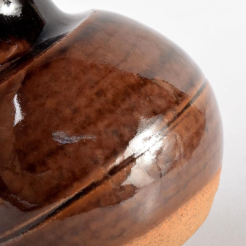 茶道具　膳所焼　淡海ぜぜ　陽炎園造　茶入　仕覆付　共箱　V　7929