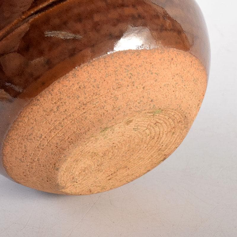 茶道具　膳所焼　淡海ぜぜ　陽炎園造　茶入　仕覆付　共箱　V　7929