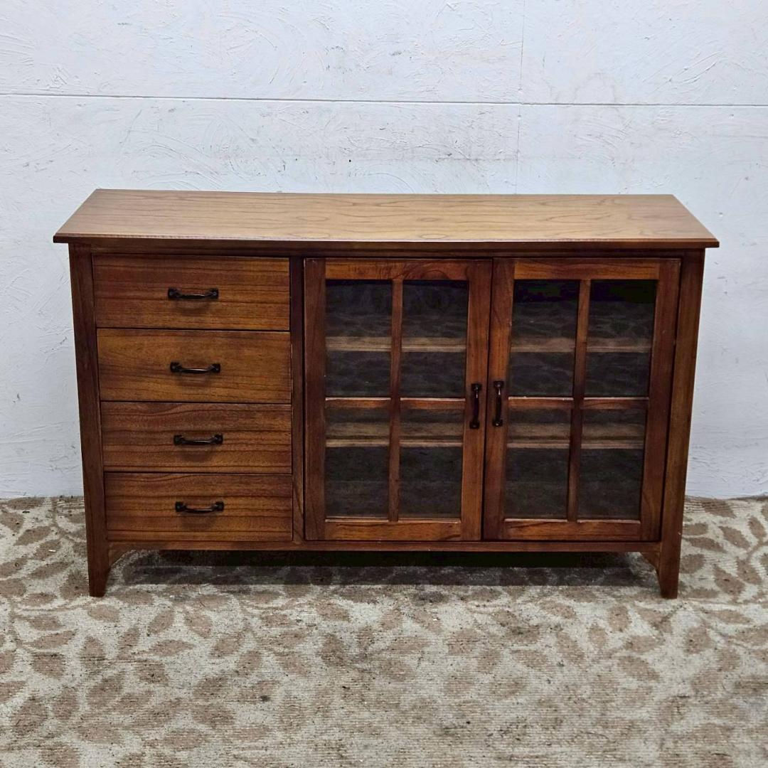 木製 チェスト 120cm幅 引き出し付 キャビネット アンティーク