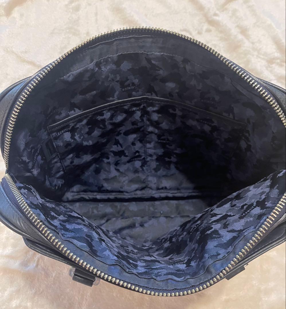 アニアリ　レザー ビジネス　トートバッグ　ネイビー