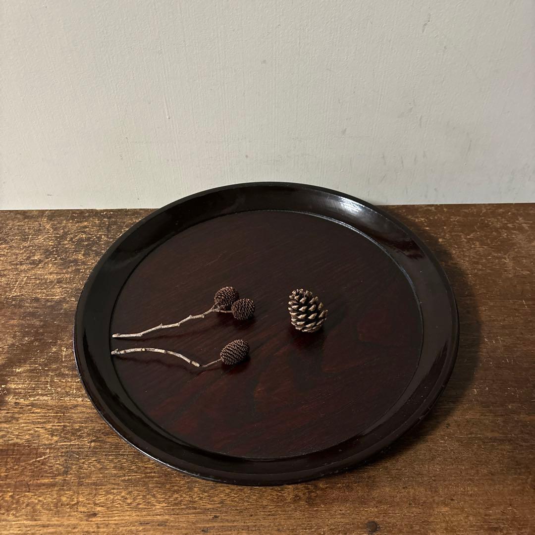 木地盆　丸盆　栗盆　くり抜き盆　骨董　アンティーク　 茶懐石　古美術　酒器　李朝