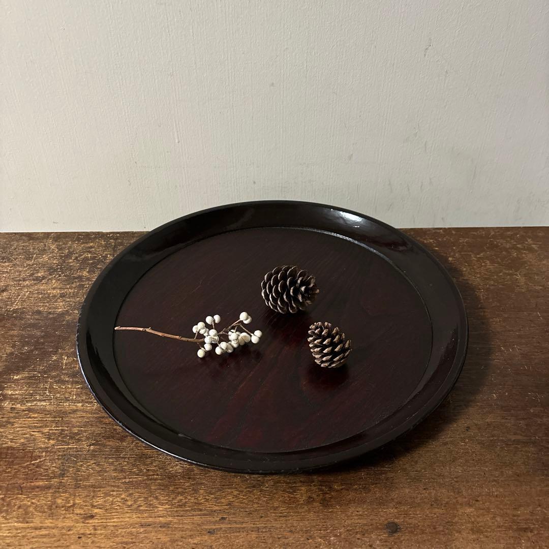 木地盆　丸盆　栗盆　くり抜き盆　骨董　アンティーク　 茶懐石　古美術　酒器　李朝