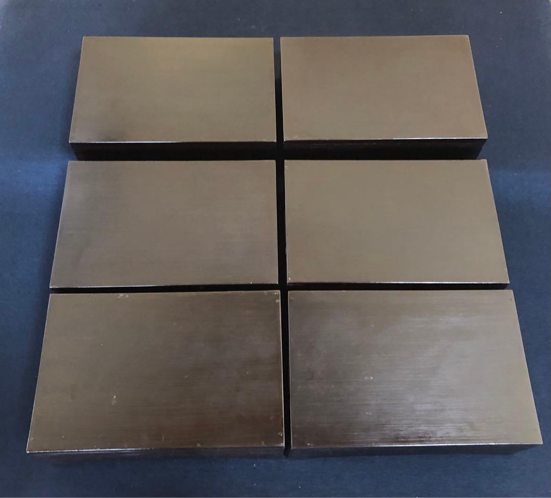 《R》茶道具 蝋色 莨盆6客 木製漆器 木箱　250805F4