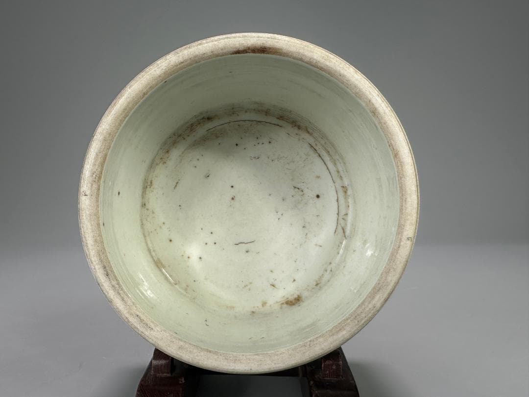 中国美術　清時代　文房具　香道具　青花花蝶文　染付　火入　硯 唐物 旧家蔵出し