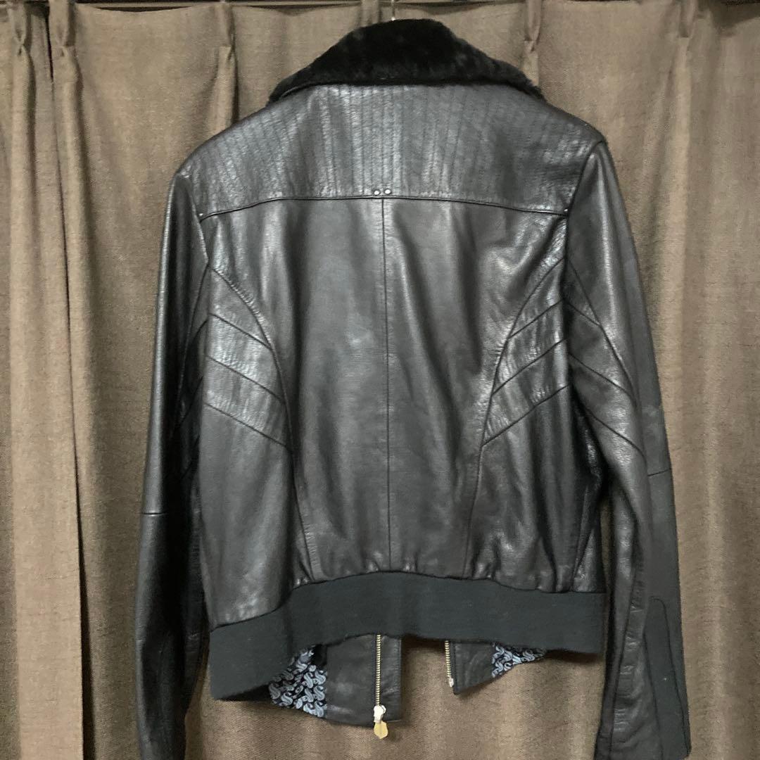 アーカイブ　SKINGRAFT ムートン　レザー シングルライダースジャケット