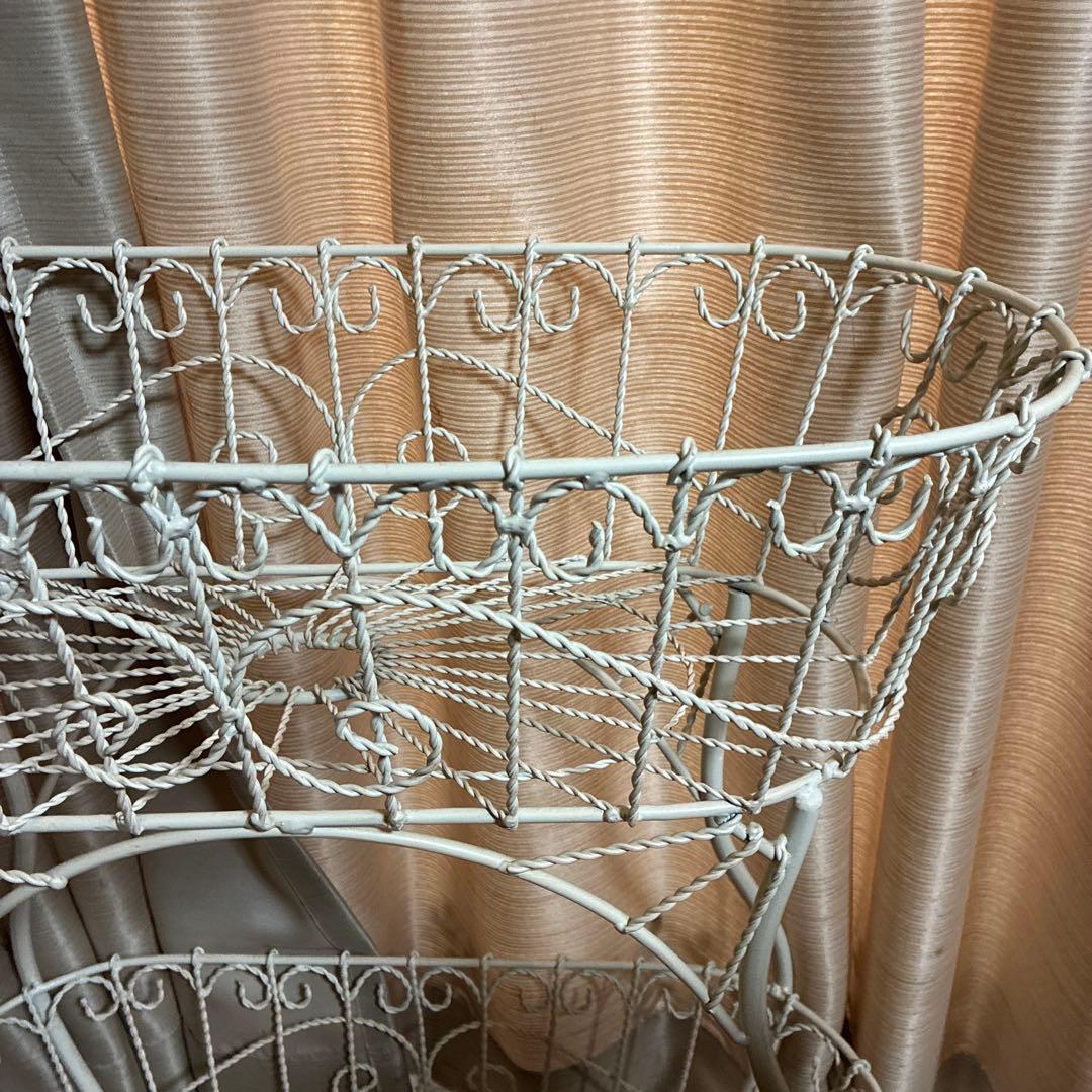 ロココ調アンティークチェスト収納ホワイトスタンド二段式姫系