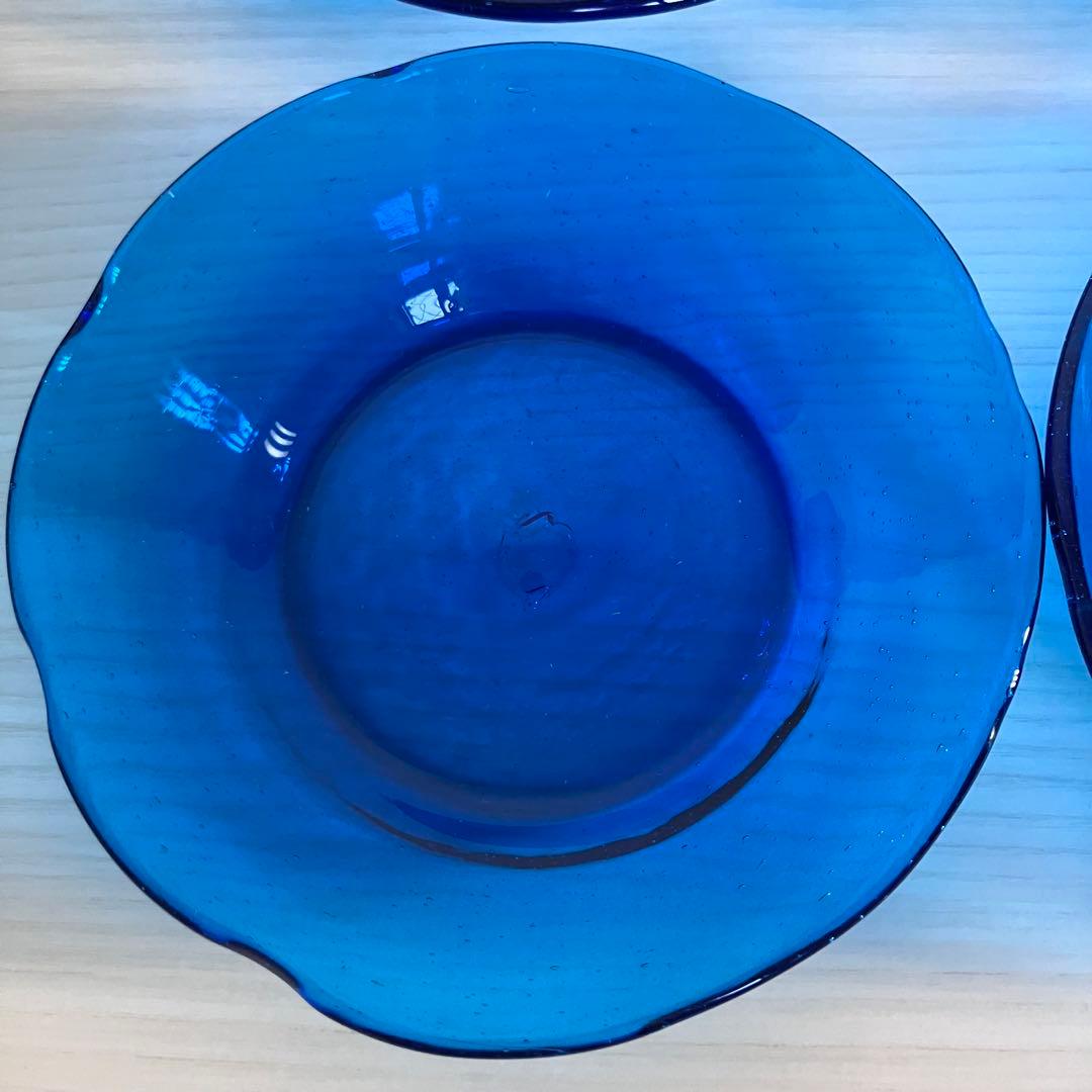 【倉敷ガラス】小谷眞三 青皿6点セット
