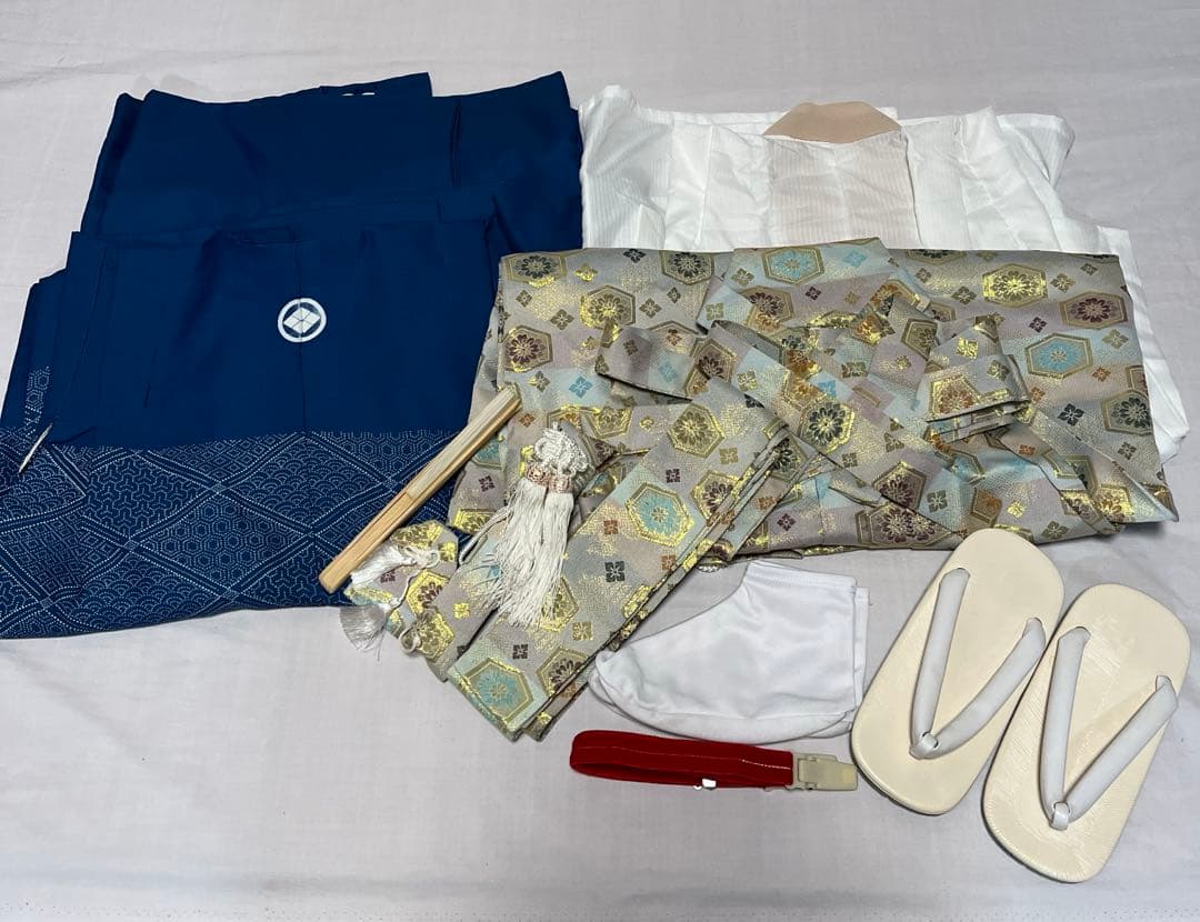 に*ん様 1-上　七五三　お正月　着物　男の子　五歳　9点セット