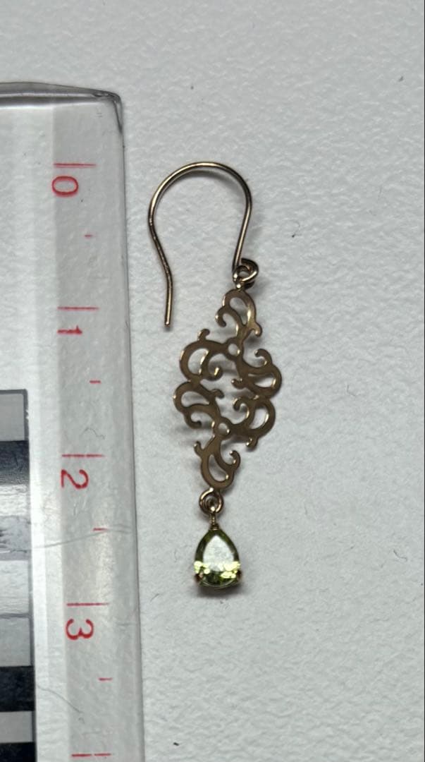 ペリドット　スイング　ピアス　K10YG ツツミ