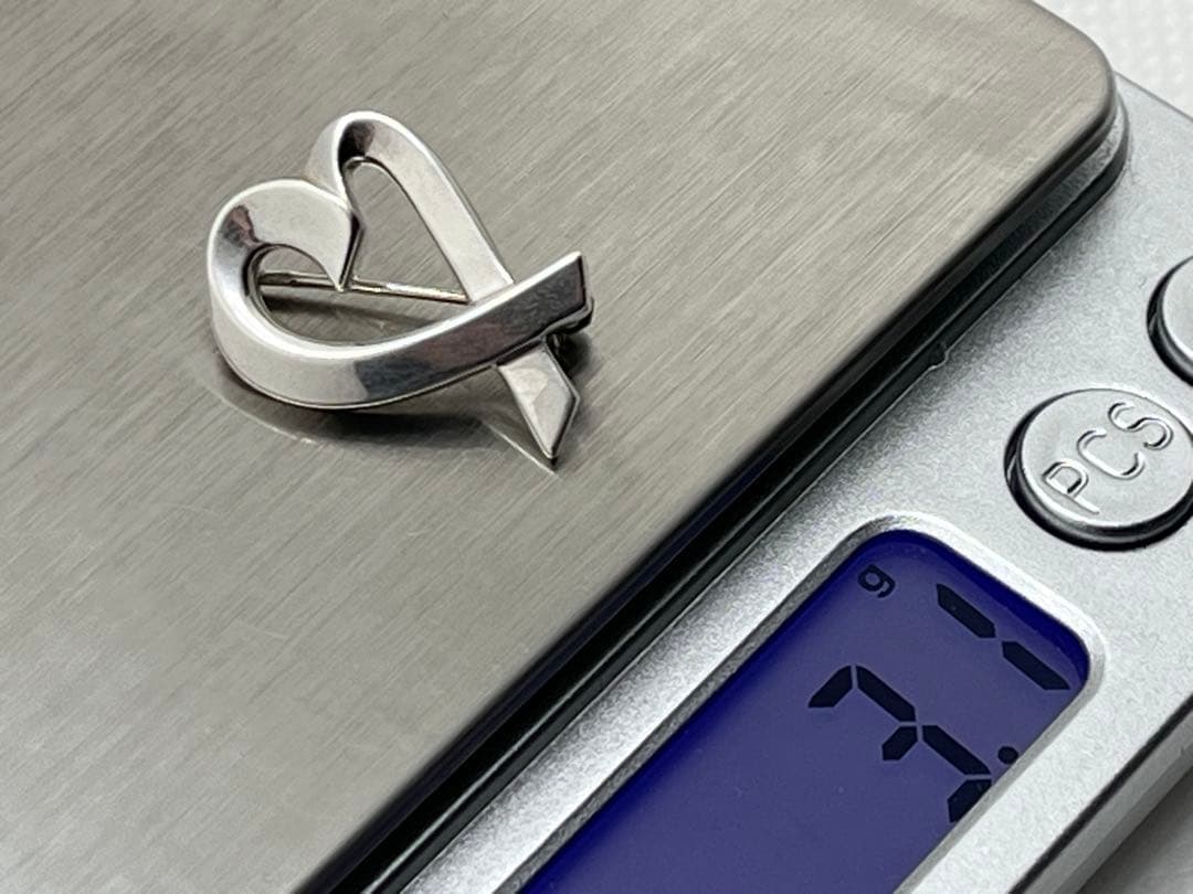 h291 美品　ティファニー　ラビングハート　ブローチ　シルバー　925